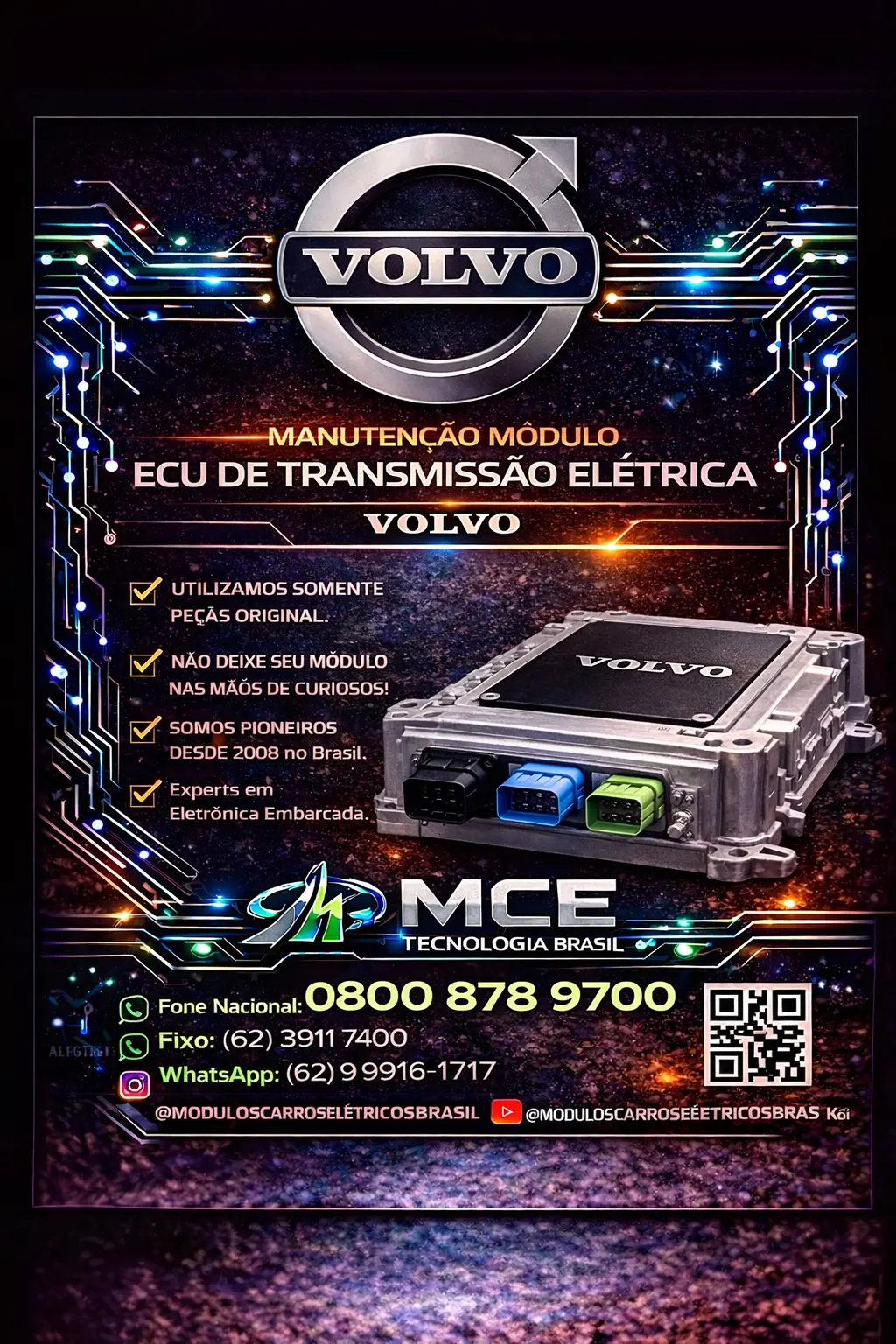 CONSERTO MÓDULOS ECU DE TRANSMISSÃO ELÉTRICA VOLVO CAMINHÃO ONIBUS BRASIL