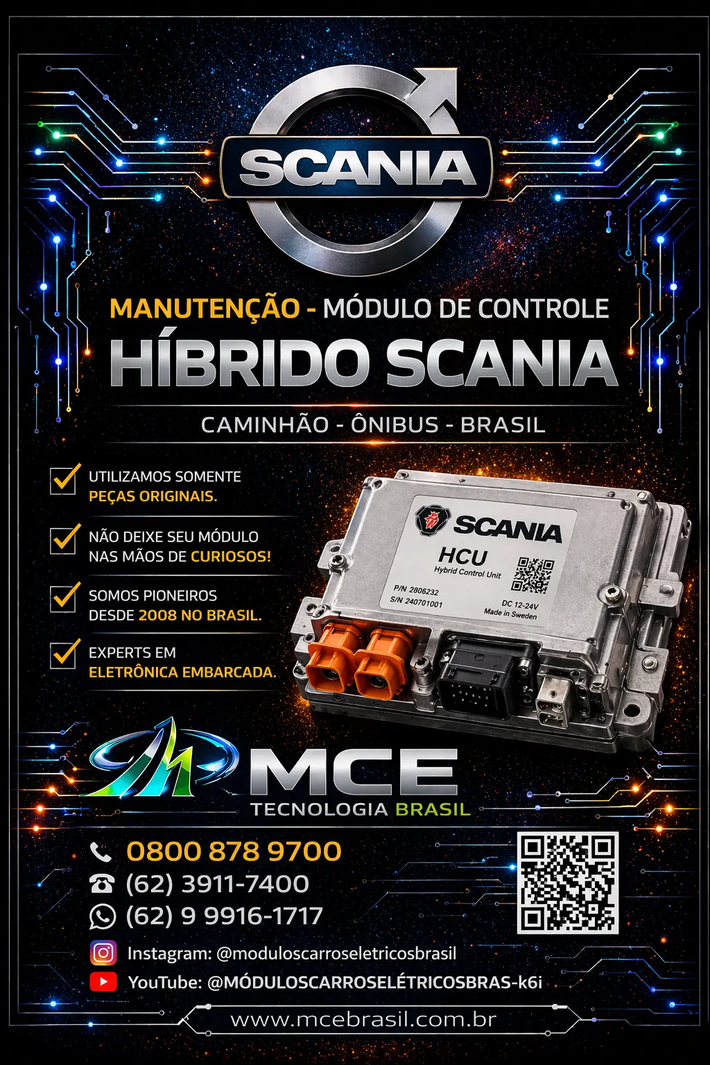 DIAGNÓSTICO MÓDULO DE CONTROLE HIBRIDO SCANIA ELETRICO CAMINHÃO ONIBUS BRASIL