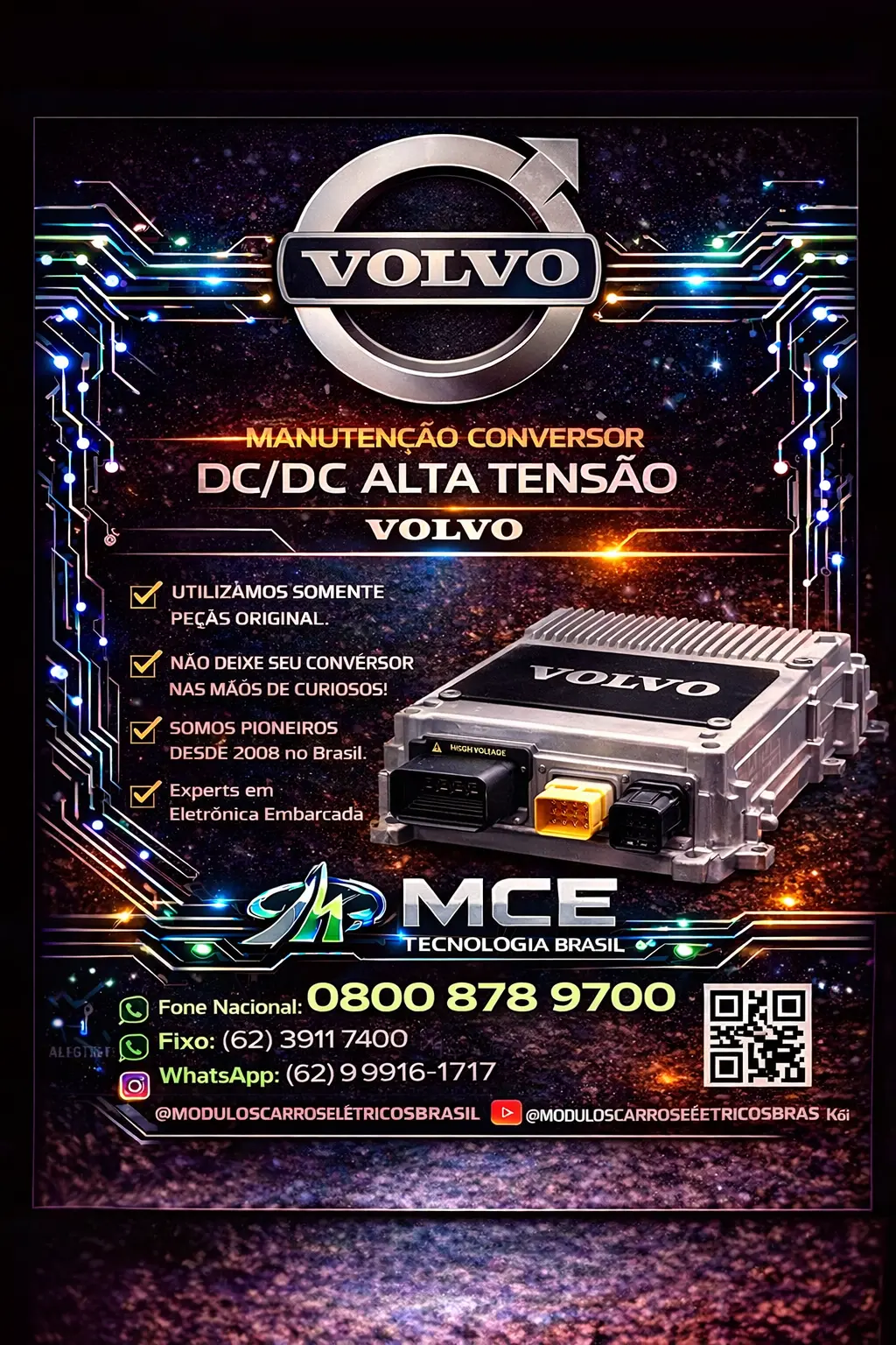 EMPRESA DE MANUTENÇÃO DE MÓDULO DC DC ALTA TENSÃO VOLVO CAMINHÃO ONIBUS BRASIL