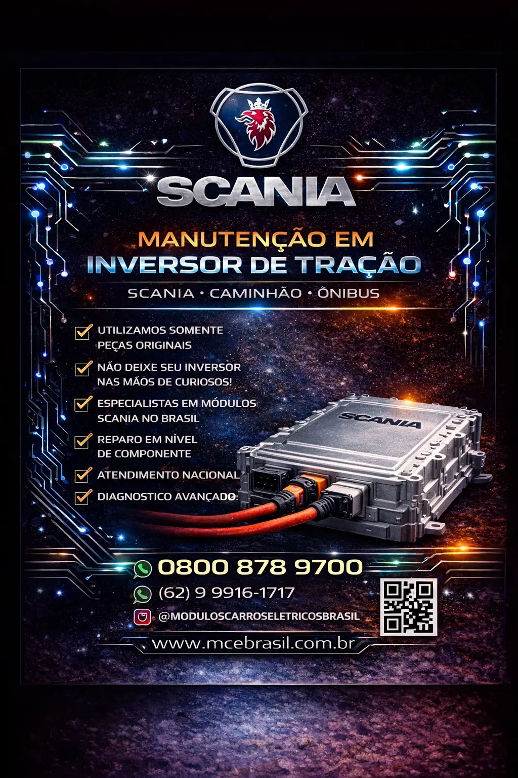 ESPECIALIZADA EM MÓDULO INVERSOR DE TRAÇÃO SCANIA ELETRICO CAMINHÃO ONIBUS BRASIL