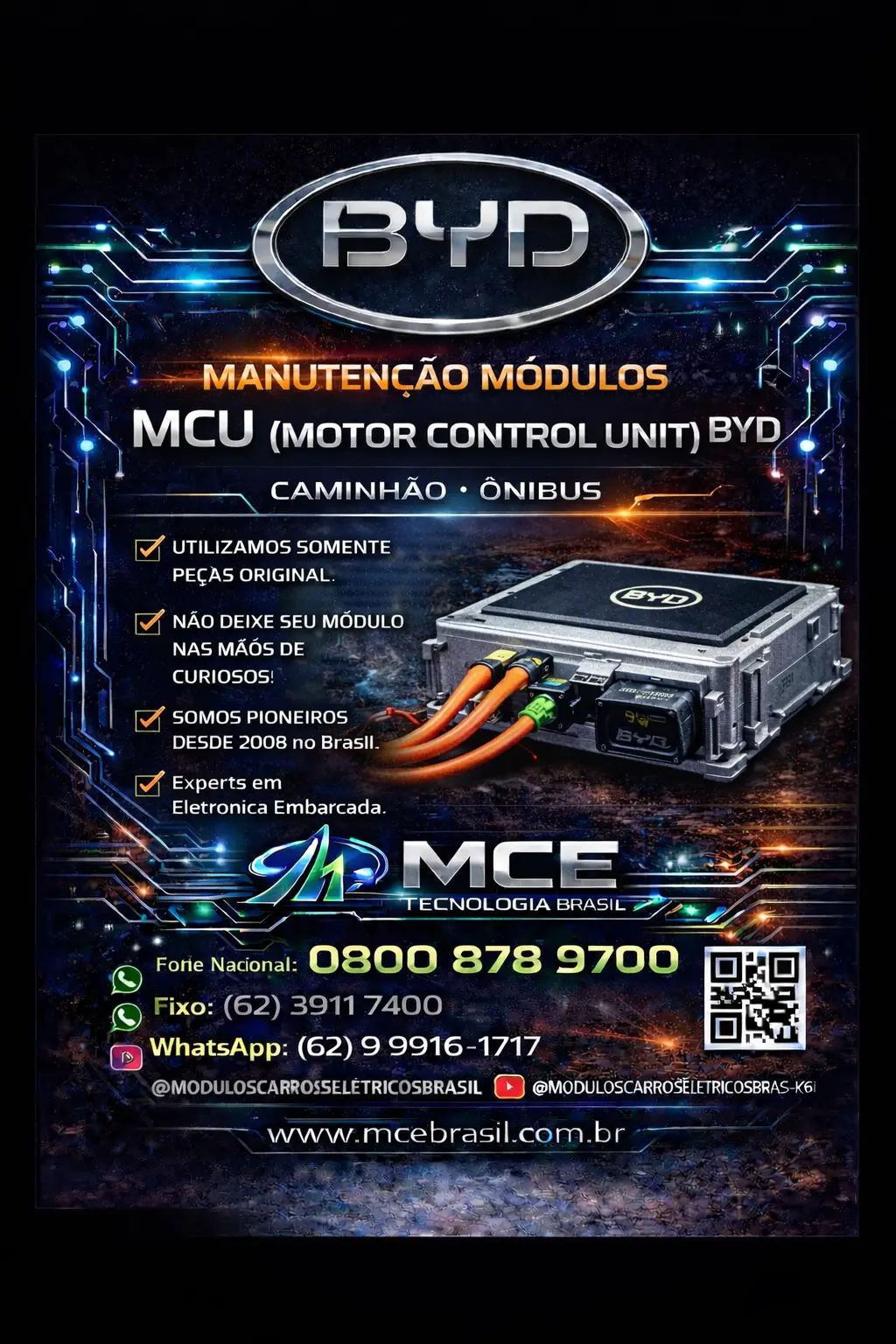ESPECIALIZADA EM MÓDULOS MCU BYD CAMINHÃO ONIBUS BRASIL