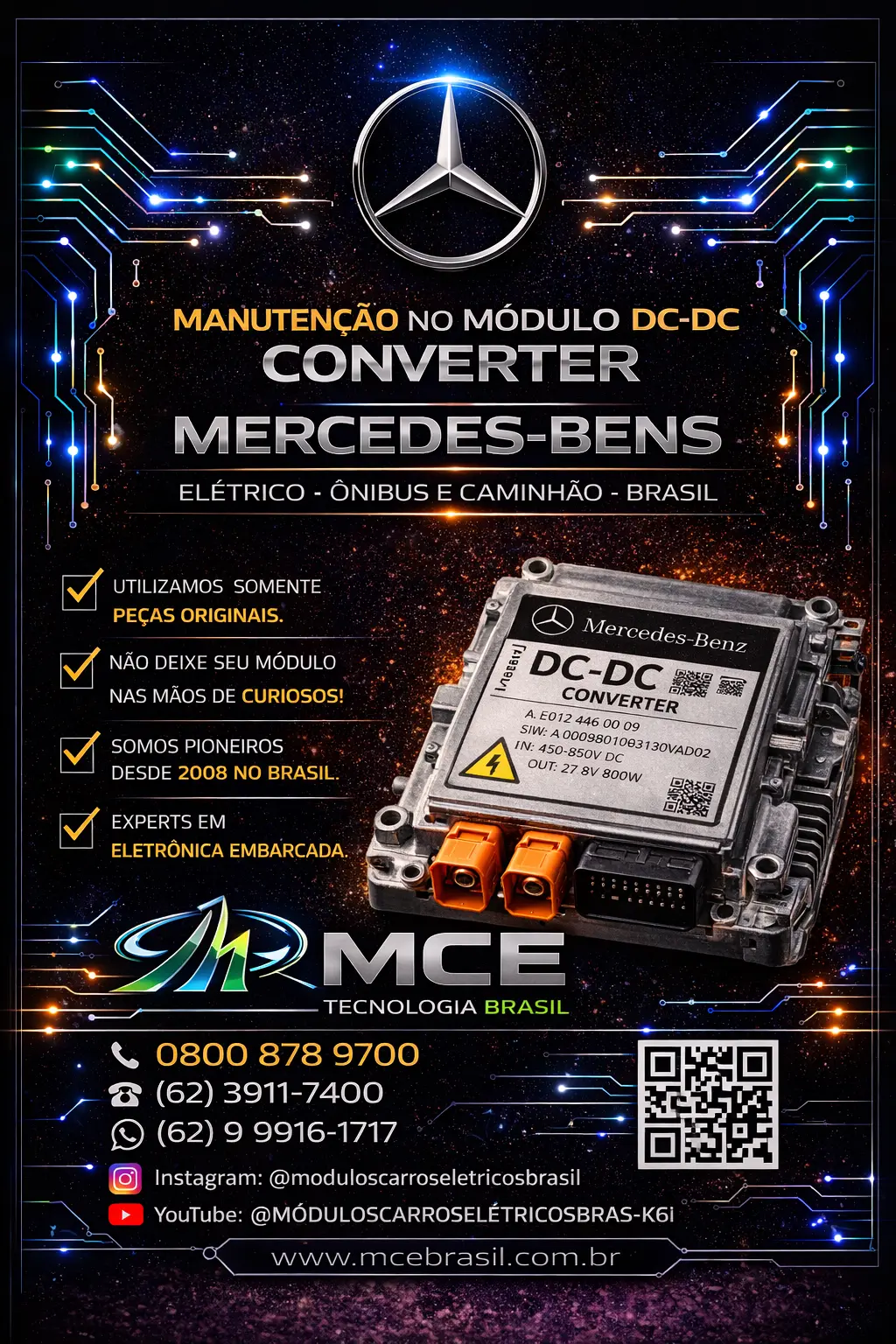 RECUPERAÇÃO DE MÓDULO DC DC CONVERTER MERCEDES BENS ONIBUS CAMINHÃO ELETRICO BRASIL