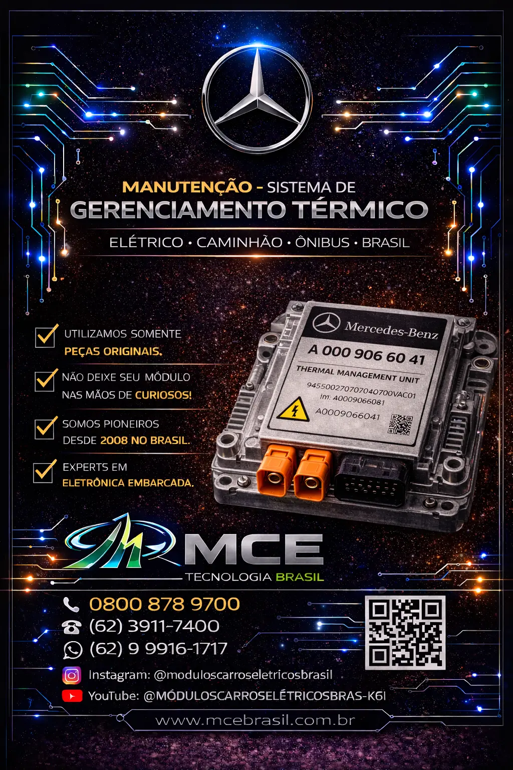 REPARO DE MÓDULO DE GERENCIAMENTO TERMICO MERCEDES BENS ONIBUS CAMINHÃO ELETRICO BRASIL