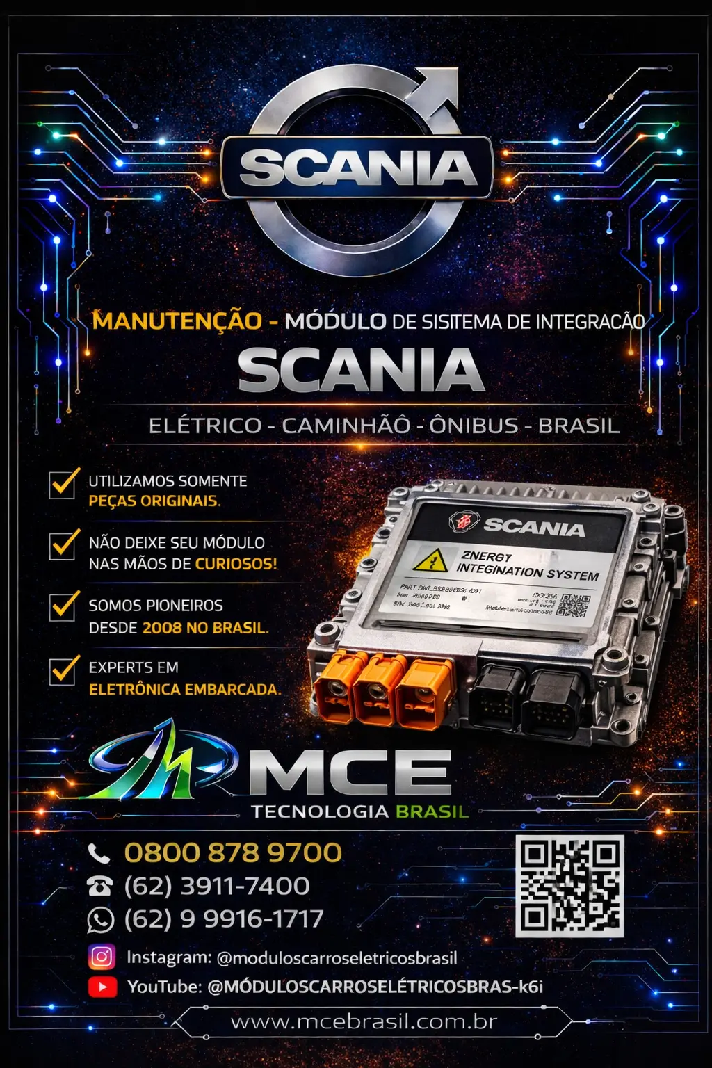 SERVIÇO DE MÓDULO SISTEMA DE INTEGRAÇÃO SCANIA ELETRICO CAMINHÃO ONIBUS BRASIL