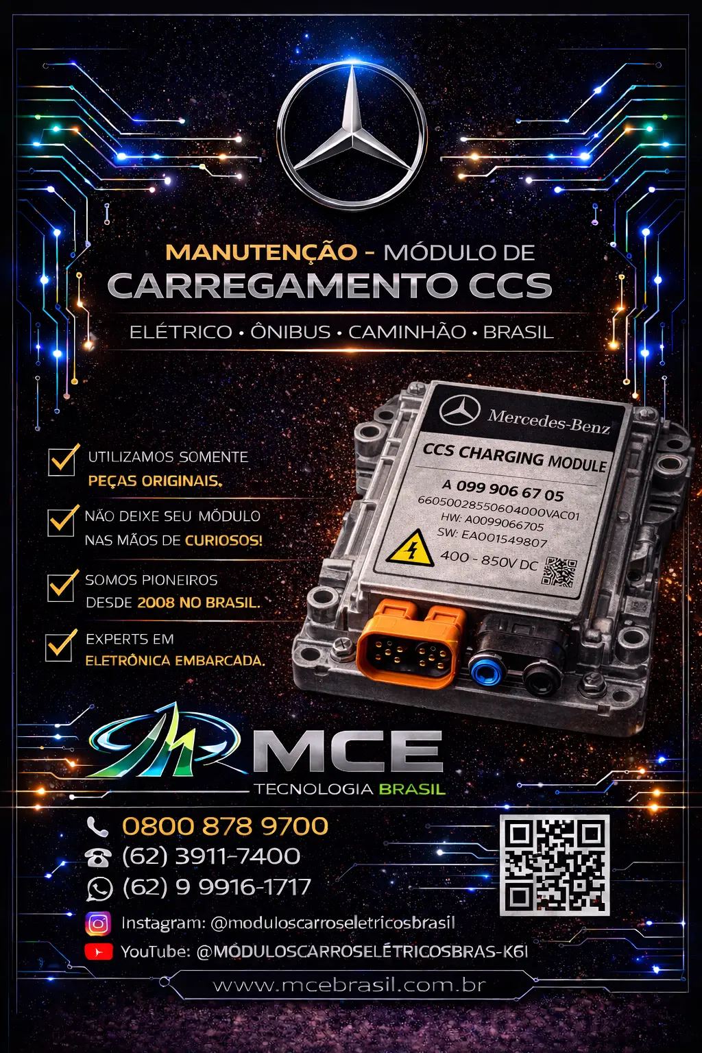 SERVIÇO MÓDULO DCARREGAMENTO CCS MERCEDES BENS ONIBUS CAMINHÃO ELETRICO BRASIL