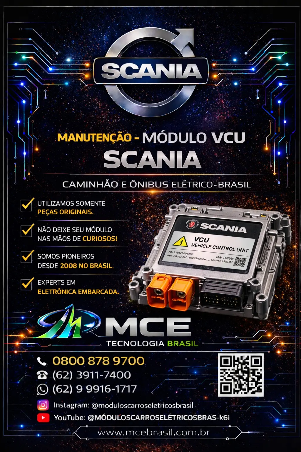 SOLUÇÃO MÓDULO VCU SCANIA ONIBUS CAMINHÃO ELETRICO BRASIL