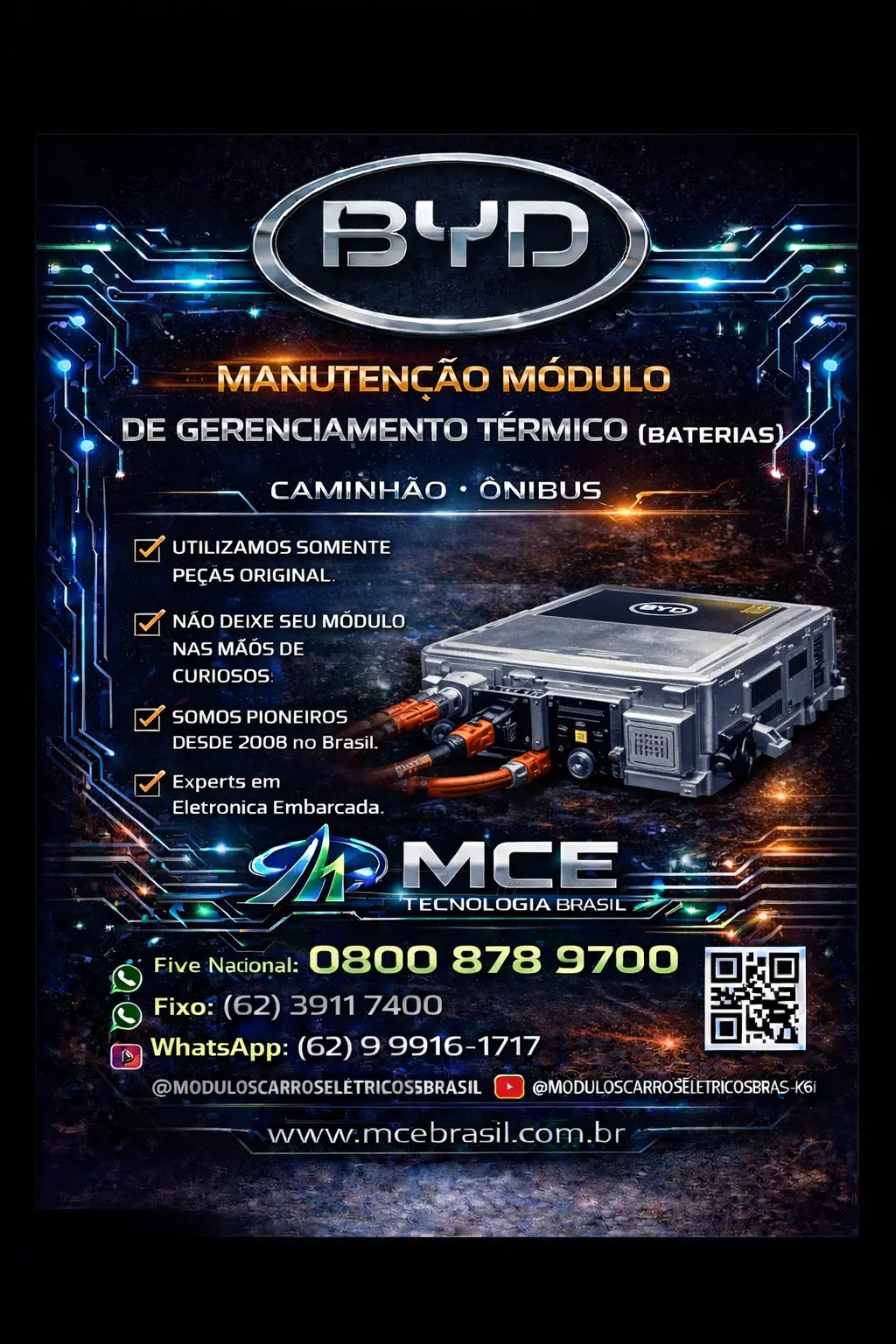 SOLUÇÃO PARA MÓDULOS DE GERENCIAMENTO TÉRMICO BYD CAMINHÃO ONIBUS BRASIL