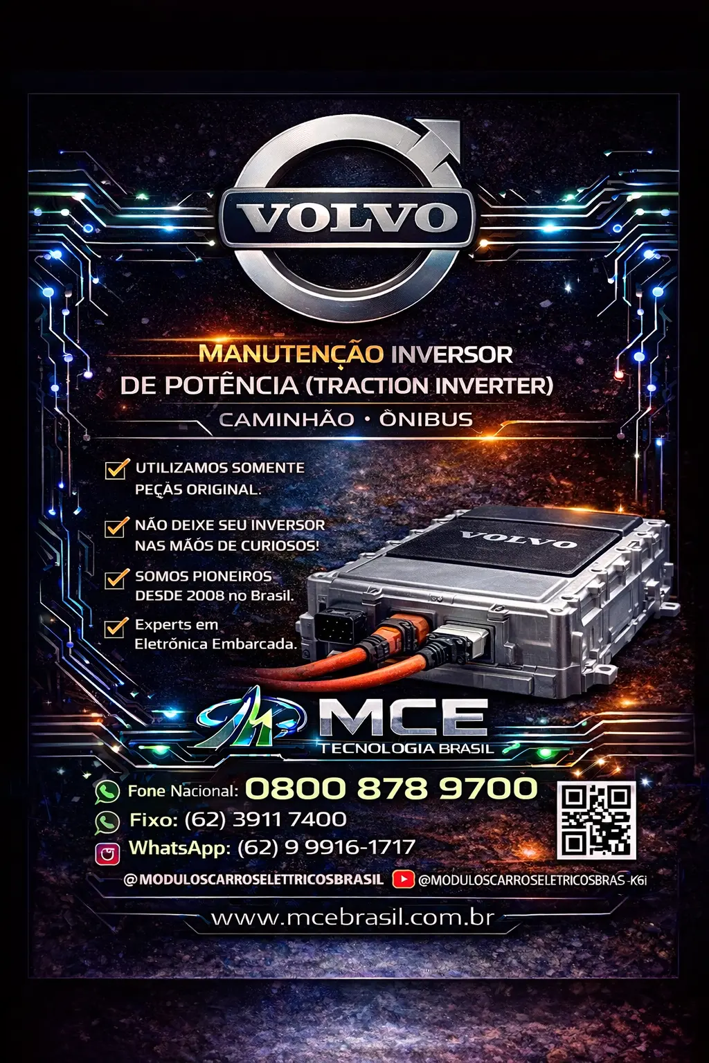 SUPORTE TÉCNICO MÓDULOS INVERSOR DE POTÊNCIA VOLVO CAMINHÃO ONIBUS BRASIL