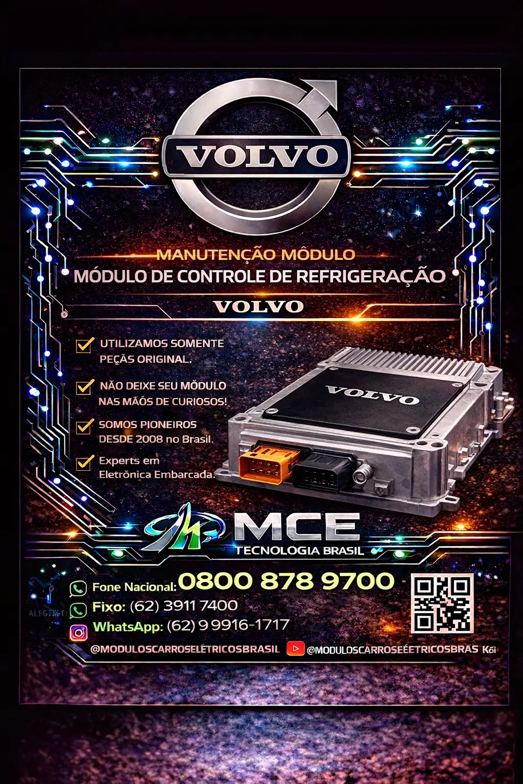 SUPORTE TÉCNICO PARA MÓDULOS DE CONTROLE DE REFRIGERÇÃO VOLVO CAMINHÃO ONIBUS BRASIL